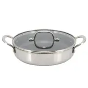 Better Chef 9 Inch 3-Ply Stainless Steel Nonstick Deep Fry Pan With Lid In Silv