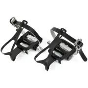 MKS GR-9 Pedals / Toe Clips Leather Straps Medium BLACK Fixed Gear Road Bike