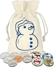 American Coin Treasures Animal Coins & Colorized Vintage Christmas Coin Collection in Snowman Canvas Bag | Hobby Coin Collecting Products | Certificate of Authenticity