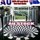 Round 3D printed Vortex Illusion Anti-slip Living room Rug Carpet Floor Door MW@