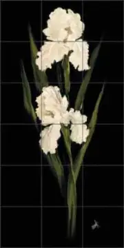 Iris Tile Backsplash Ceramic Mural Cook Flowers Floral Art CC016