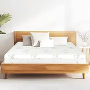 [Ufurniture] 8 cm Mattress Topper Memory Foam with Cool Gel Infusion, 7 Zone Blue Egg Crate Foam Bed Topper for Pressure Relief and White Removable Bamboo Fabric Cover (Queen)