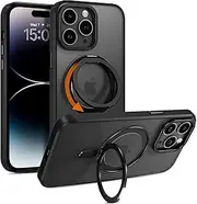 [YINLAI] Magnetic Case for iPhone 14 Pro Max Case, [Compatible with MagSafe] with 360° Rotatable Ring Stand Slim Shockproof Protective Phone Cases for iPhone 14 Pro Max 6.7",Black