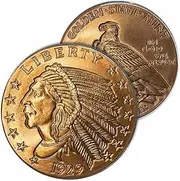 Katy Craig Large 5oz Incuse Indian .999 Fine Copper Round with Capsule Size XL (64mm) Large