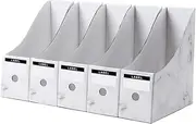 KALLORY 5pcs File Stand Document Rack Simple Desktop Organizer for Office Study Space Saving File Holder to Keep Magazines Books Letters Tidy Creative Storage