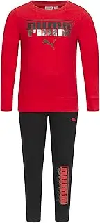 [PUMA] boys Fleece Crewneck Pullover & Jogger Set