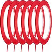 uxcell Whiteboard Tape 2mm Self Adhesive Graphic Chart Line Tape 66 Meters Grid Marking Stickers for Pinstripe Dry Erase Board Scrapbooking DIY Art Crafts, Red, Pack of 6