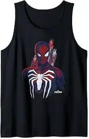 [Marvel] Spider-Man Distressed Painting Portrait Tank Top