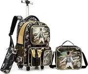 [MYHSBYO] Rolling Backpack for Kids School Girls Boys Backpack with Wheels for Elementary Kindergarten Students Trolley Bag