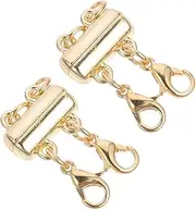 EPIGEIST 2Pcs Magnetic Necklace Clasps Layering Clasp for Stackable Necklaces Bracelets Durable Jewelry Separator for Easy Layering and Knot Prevention