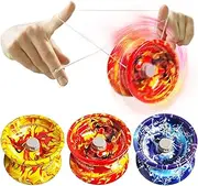MaNeaz Pack of 3 Graffiti Yoyo Children's Yoyo Professional for Children Responsive Aluminium Yoyo for Children JoJo with Idle and Ball Bearings for Beginners and Professional Players
