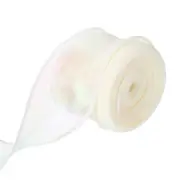 1 1/2" Wide Sheer Wired Organza Ribbon Chiffon Ribbons 10 Yard Cream White