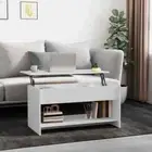 Rectangle Coffee Table Wooden Sofa Lounge Living Room Side Shelf Furniture White