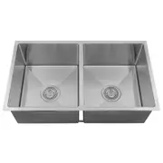 760*440*230mm Arcko LUX Stainless Steel Round Top Mount / Under Mount Chrome Brushed Gold Matt Black Wirh Drainer Double Bowls Laundry Kitchen Sink