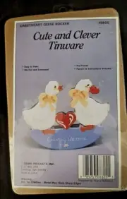 Lot 2 Cute & Clever Tinware Kits Primed Die-Cut Embossed Geese and Bears Rockers