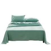 Cosy Club Washed Cotton Sheet Set Single Green