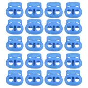 0.8x0.9" Cord Locks, 30 Pack Double Hole Spring End Toggle Stopper, Sky Blue