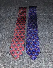 NWT Cape Cod Neckwear Paisley Floral Silk Ties (2 Ties) Regular Mens Size P3