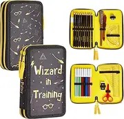 HARRY POTTER Kids Filled Pencil Case with Colored Pencils Pocket Felt Tip Pens Colouring School Supplies Back to School Gift