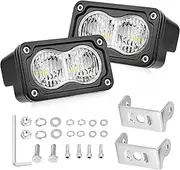 LED Pods, AKD Part 3 Inch Flood CREE LED Off Road Lights 40W Small Driving Light Pods Backup Reverse Lights Fog Pod Light 2 Packs for Truck Pickup Motorcycle UTV ATV SUV Dirt Bike Surron