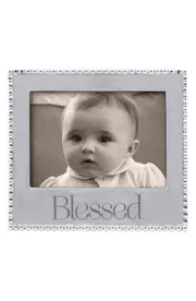 Mariposa Blessed Beaded Picture Frame in Silver at Nordstrom One Size