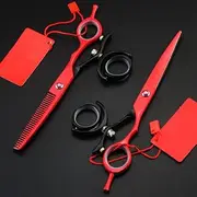 Swivel Thumb Hair Cutting Shears, Professional Japan 440c Steel 6inch Rotate Cut Haircut Scissor thinning Barber Cutting Shears Hairdresser Scissors kit