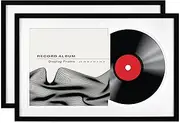 MCS Double Matte Record Album Frame, 16.5x25 Record Frame, Black Frame for LP Vinyl Record & Jacket Display (2-Pack)