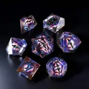 Enchanted Dragon (Purple) Liquid Core Dice Set Brand New