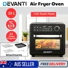 Devanti 15L Air Fryer Digital Touch Oven Rotisserie Electric Cooker Airfryer