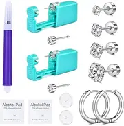 QWALIT Ear Piercing Gun Kit Earring Gun Piercing Kit Earring Gun Piercing Kit Piercing Gun Earrings Studs Ear Piercing Needle Kit With Earrings Silver Gold