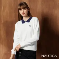 在飛比找momo購物網優惠-【NAUTICA】女裝 撞色衣領休閒POLO衫(白)