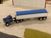 custom 1/64 Chevy C/65 semi truck w/ Wilson 35' hopper grain trailer - DCP