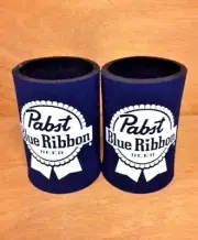 Pabst Blue Ribbon PBR 12 oz Beer Koozies Set of Two (2) Thick Neoprene New & F/S