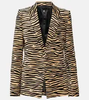 [Rabanne] Rabanne Animal-print cotton blazer AU 12 multicoloured