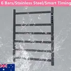 6 Bars Round Electric Heated Towel Rack Rail Warmer Dryer Stainless Steel AU