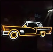 BYNGQW Hanging Art Neon Signs LED Neon Signs Retro Car USB Powered Adjustable Brightness Car Neon Lights, Suitable for Garage Decor 20cmx40cm(B)