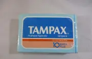 Vtg. 1986 NOS Tampax Tampons Super Plus (10) Box Sealed Movie/TV Prop