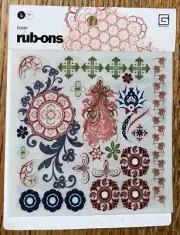 Vintage Basic Grey ~Olio Boxer~ Rub-Ons Transfers Flowers Border Scrapbook 5 Pgs