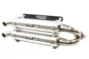 Trinity Stage 5 Dual Slip On Exhaust Muffler For Polaris RZR XP 4 Turbo 2016-21