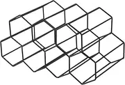 Bartender 9 Bottle Hexagonal Wine Rack - Black
