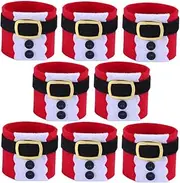 8pcs Santa Belt Napkin Rings Wedding Napkin Rings Serviette Ring Festive Napkin Ring Christmas Centerpiece Xmas Dinner Napkin Rings Napkins Serviette Holder Napkin Set Buckle