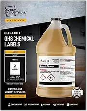 Avery UltraDuty GHS Chemical Labels for Laser Printers, Waterproof, UV Resistant, 4.75 x 7.75, 100 Pk(60502)