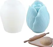 Flower Candle Mold | Silicone Flower Mold,Fondant & Gum Paste Moulds for Cakes, Dessert Decorations, Fondant