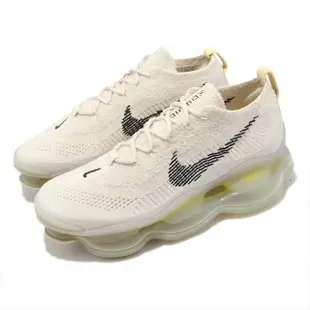 【NIKE 耐吉】休閒鞋 Air Max Scorpion FK 象牙白 黑 黃 男鞋 全腳掌氣墊 針織鞋面(DJ4701-001)