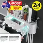 Multifunctional Toothbrush Holder Magnetic 2/4Cup Automatic Toothpaste Dispenser