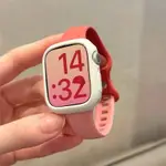 矽膠錶帶和錶殼雙色細手鍊兼容 APPLE WATCH SERIES 9 8 7 6 5 4 SE I WATCH 45M