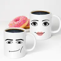在飛比找蝦皮購物優惠-熱款roblox女人臉部錶情馬剋杯創意男生陶瓷早餐咖啡牛奶杯