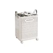 1pc Laundry Baskets with Wheels Clothes Bin Multifunctional for Bedroom Bathroom Size L
