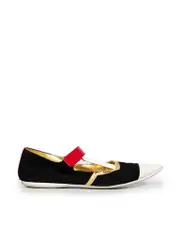 Panelled Leather Point Toe Flats