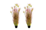 SOGA 2X 150cm Purple-Red Artificial Indoor Potted Papyrus Plant Tree Fake Simulation Decorative